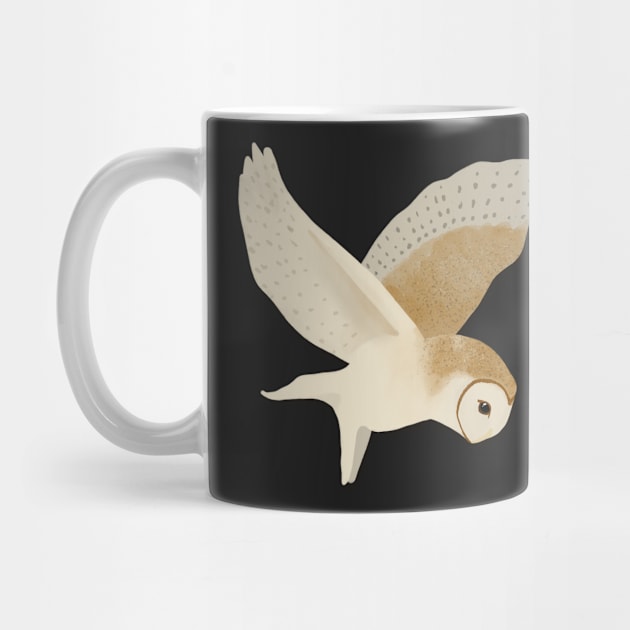 Barn Owl in flight with purple sky by Peleegirl